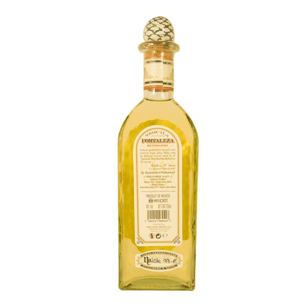 Tequila Fortaleza Reposado 40% 0,7 Liter Rückseite