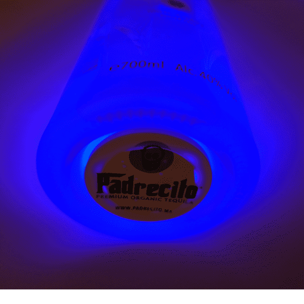 Padrecito Premium Organic Blanco Tequila 40 07 Leuchte Flaschenboden